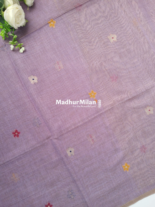 PEACOCK KOVAI COTTON SAREE LAVENDER