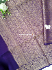 BANARASI BAMBO0 RAW SILK SAREE PURPLE