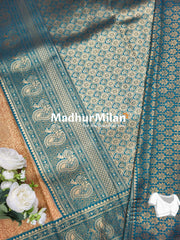 APSARA TISSUE SILK SAREE GOLDEN RUST RAMA
