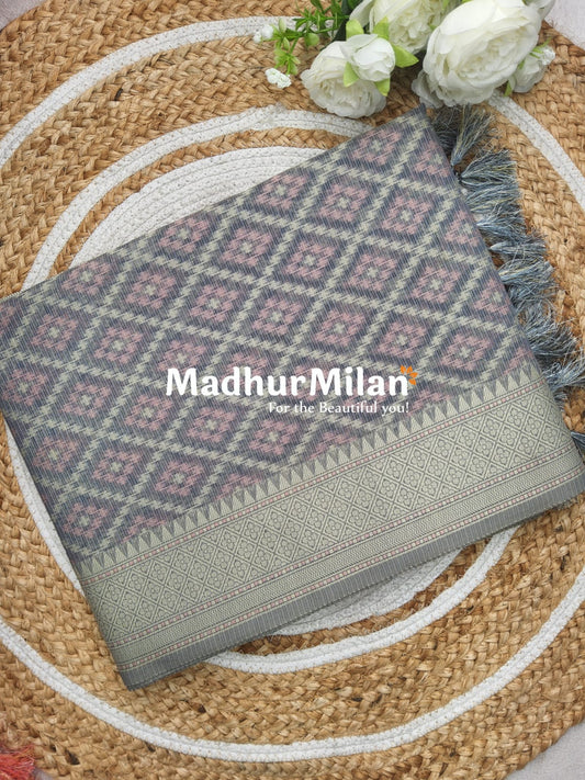 KORA COTTON SAREE GREY