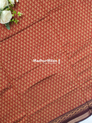 BAGRU PRINT KAJU SILK SAREE ORANGE