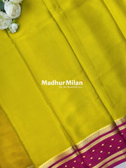 BENTEX BUTTA BORDER PURE CREPE SILK SAREE MEHANDI PINK