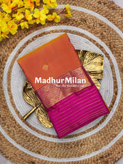 KORVAI BUTTA BORDER LINES BORDER SAREE GOLDEN PINK