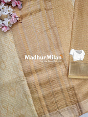 ASSAM SILK PRINTED SAREE DUSTY YELLOW