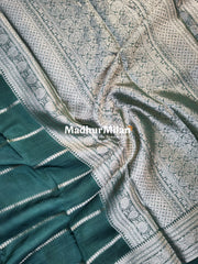 MYSHA BANARASI CREPE SILK SAREE GREEN