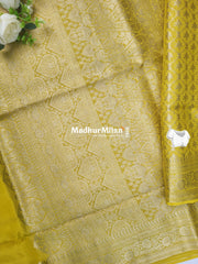 MAYA BANARASI RUSSIAN CREPE SAREE LIME