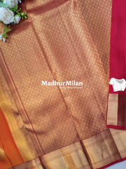 KANCHI BUTTA BORDER SAREE ORANGE RED
