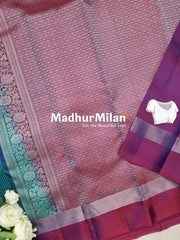 KANCHI STRIPES BUTTA SAREE RAMA WINE