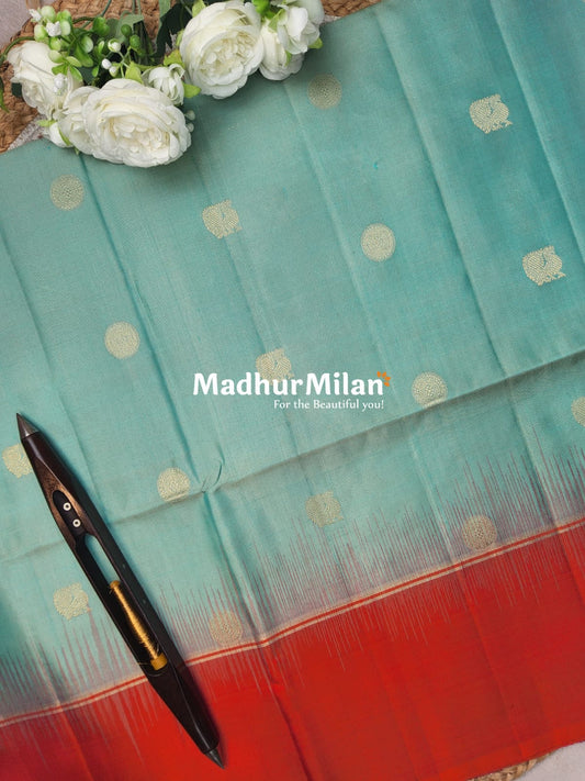 BUTTA BODER SOFT SILK SAREE DUSTY RAMA PEACH