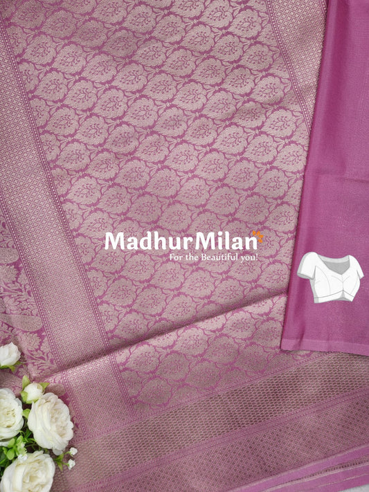 BANARASI TANCHOI ZARI WOVEN SAREE PINK