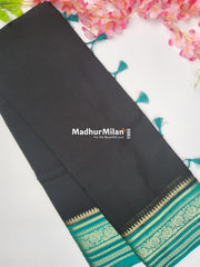 SEMI CREPE SILK SAREE BLACK RAMA