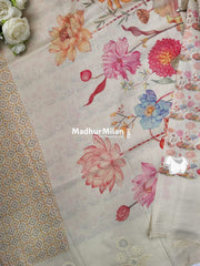 SEMI TUSSER EMBROIDERY BORDER SAREE YELLOW