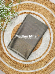RUBY TUSSER SILK SAREE DUSTY DEEP GREY RAMA