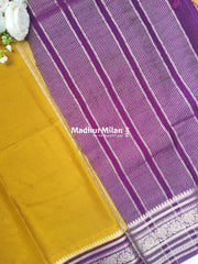 SEMI CREPE SILK SAREE GOLD PURPLE