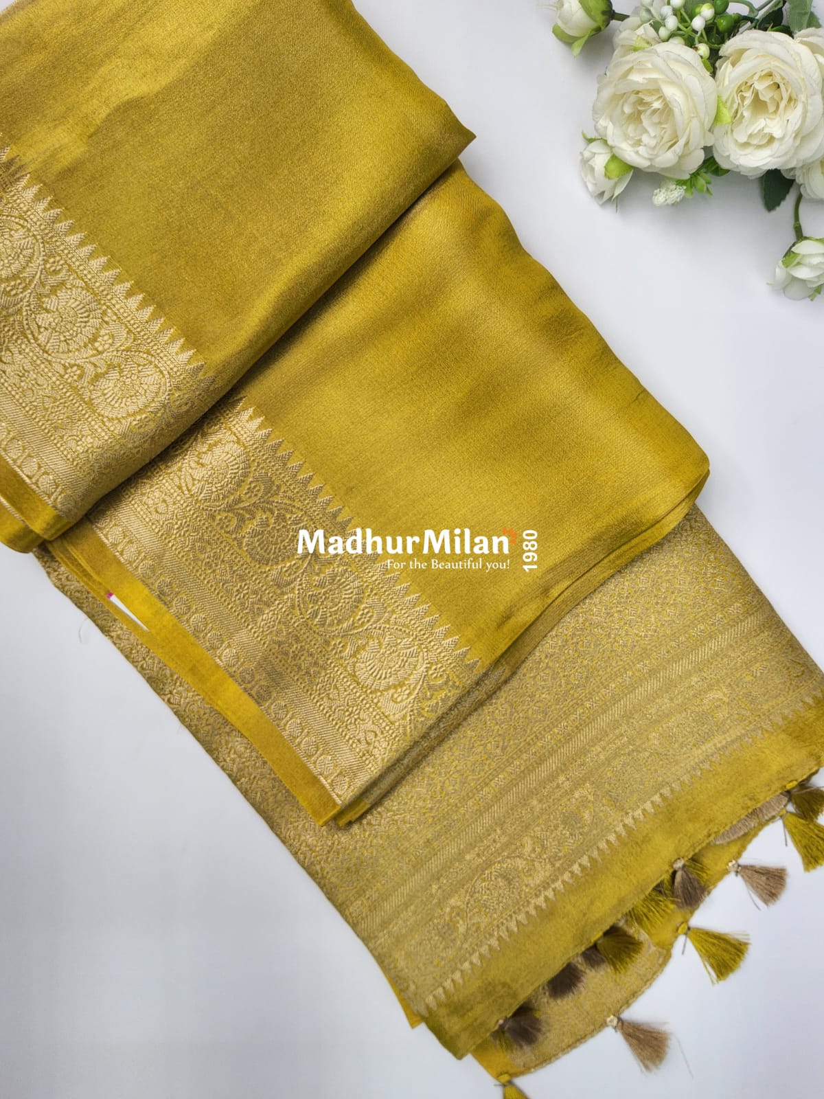 BANARASI TISSUE ORGANZA SAREE MUSTARD