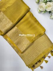 BANARASI TISSUE ORGANZA SAREE MUSTARD