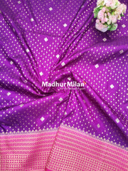 INAAYA BANARASI BLOOMS SAREE PURPLE PINK