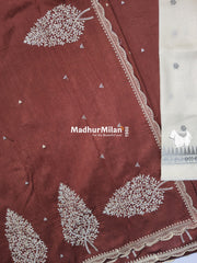 KUSHI SILK EMBROIDERY WORK SAREE GINGER
