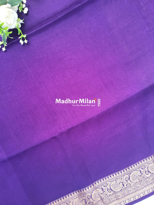 BANARASI BAMBO0 RAW SILK SAREE PURPLE