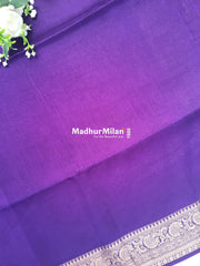 BANARASI BAMBO0 RAW SILK SAREE PURPLE
