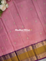 KANCHI BUTTA BENTEX BORDER SAREE ROSE PINK PURPLE