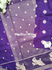PEACOCK BORDER BANARASI SAREE PURPLE