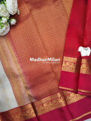 KORVAI CHECKS BENTEX BORDER SAREE CREAM ROSE PINK