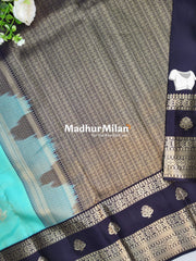 KANCHI BUTTA BENTEX BORDER SAREE AQUA PURPLE