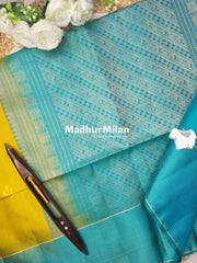 STRIPES BORDER BUTTA SOFT SILK SAREE LEMON YELLOW FIROZI
