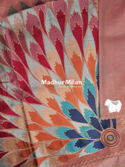 FLORAL EMBROIDERY TISSUE ORGANZA SAREE DUSTY PEACH