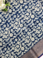 BLUELOOM CHANDERI SAREE BLUE