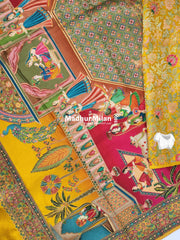 PASHMINA BROCADE SAREE YELLOW