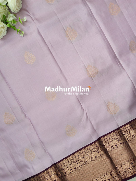 KANCHI BUTTA BORDER SAREE PINK WINE