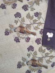 SPARROW KOVAI COTTON SAREE CHIKU PURPLE