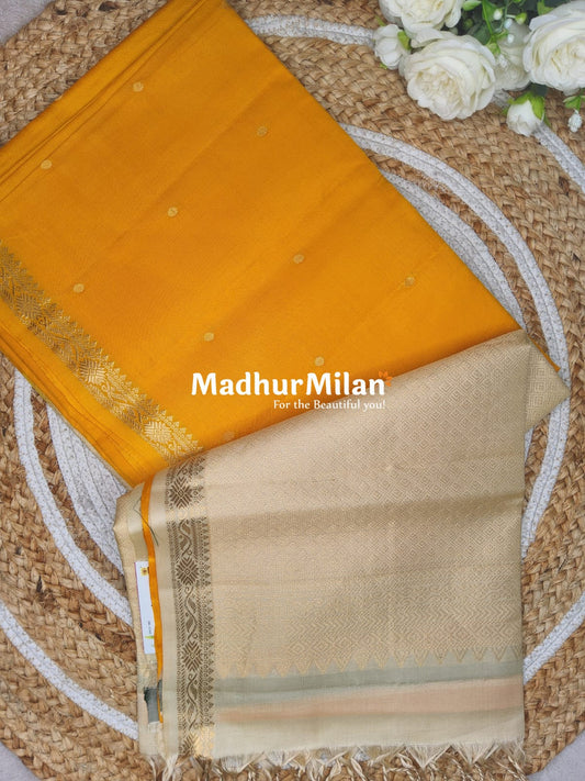 UPPADA SOFT SILK SAREE YELLOW BEIGE
