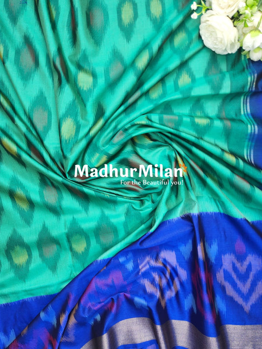 RUBY SILK POCHAMPALLY SAREE RAMA BLUE
