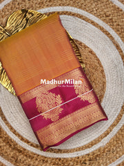 BENTEX BIT BUTTA 6 LINE CHECKS BORDER SAREE GOLDEN PINK BORDER