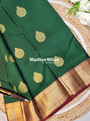 KANCHI BUTTA BORDER SAREE GREEN MAROON