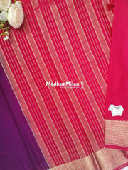 SEMI CREPE SILK SAREE PURPLE PINK