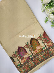 PASHMINA BROCADE SAREE CREAM