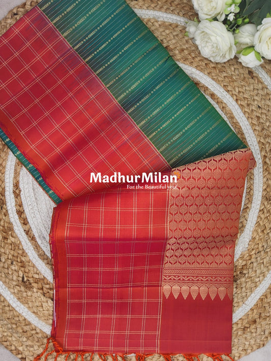 UPPADA SOFT SILK SAREE RAMA PEACH