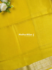 MAYA BANARASI RUSSIAN CREPE SAREE LIME