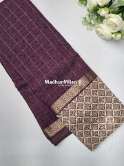 MODAL SILK SAREE PRINTED PURPLE