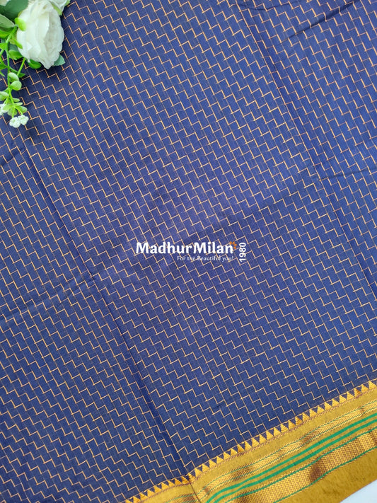 ILKAL ZIG ZAG SAREE NAVY BLUE