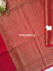 BANARASI BAMBO0 RAW SILK SAREE PINK