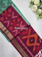 RUBY PATTOLA SILK TISSUE BORDER RAMA PINK