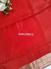 MAYA BANARASI RUSSIAN CREPE SAREE RED