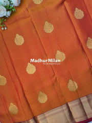 KANCHI BUTTA BORDER SAREE ORANGE RED