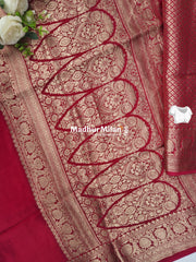 BANARASI RUSSIAN CREPE SAREE PINK