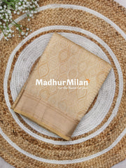 ASSAM SILK PRINTED SAREE DUSTY YELLOW